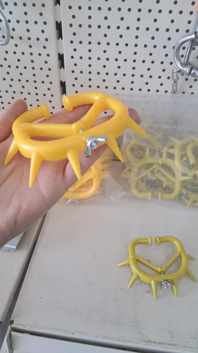 ⁦ANNEAU ANTI-TETE PLASTIQUE JAUNE⁩ - الصورة ⁦2⁩